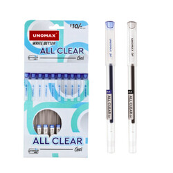 UNOMAX ALL CLEAR GEL PEN - Blue or Black